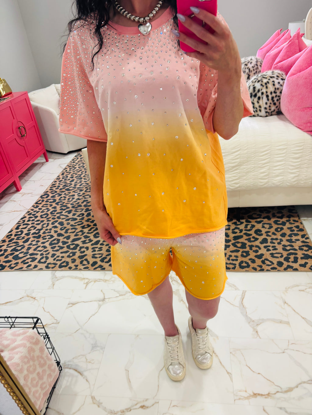 Rhinestone Ombre Sweat Set
