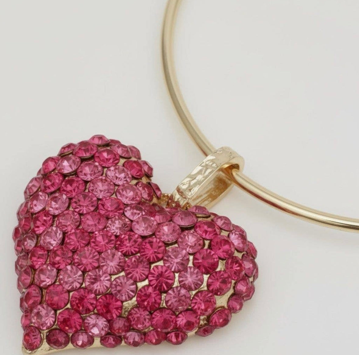 Fuchsia Stone Heart Necklace Set