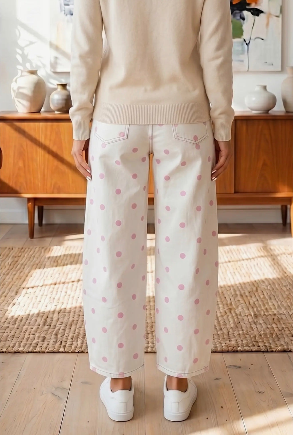 Polka Dot Barrel Jeans