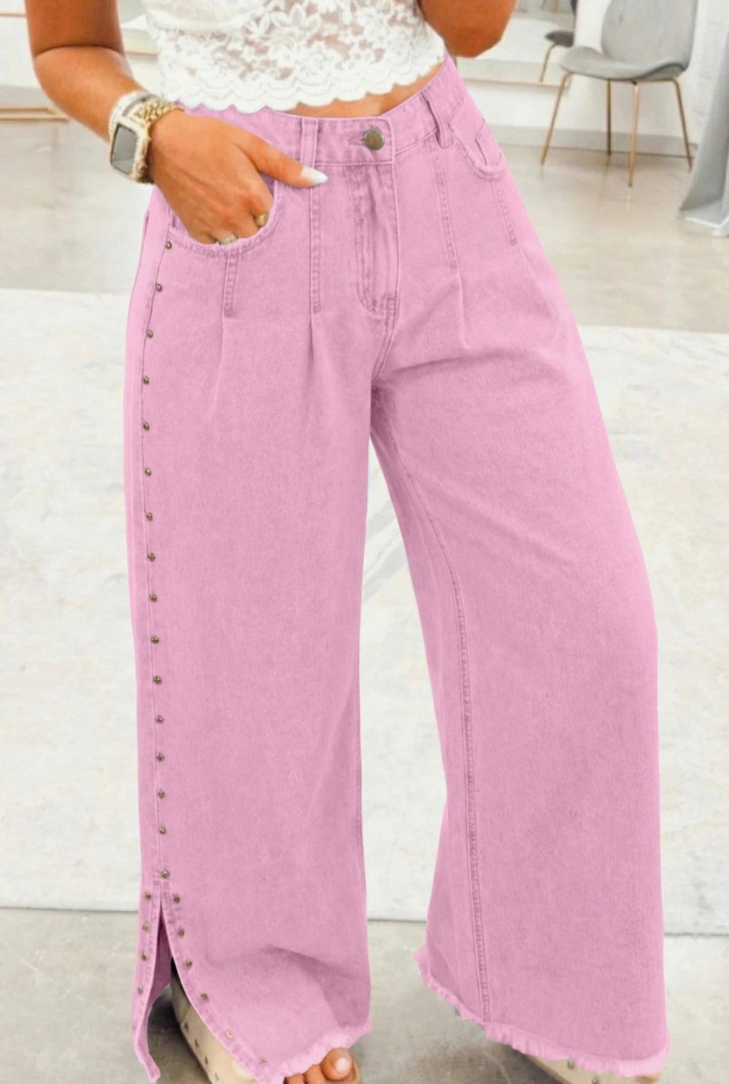Beaded Side Detail Jeans