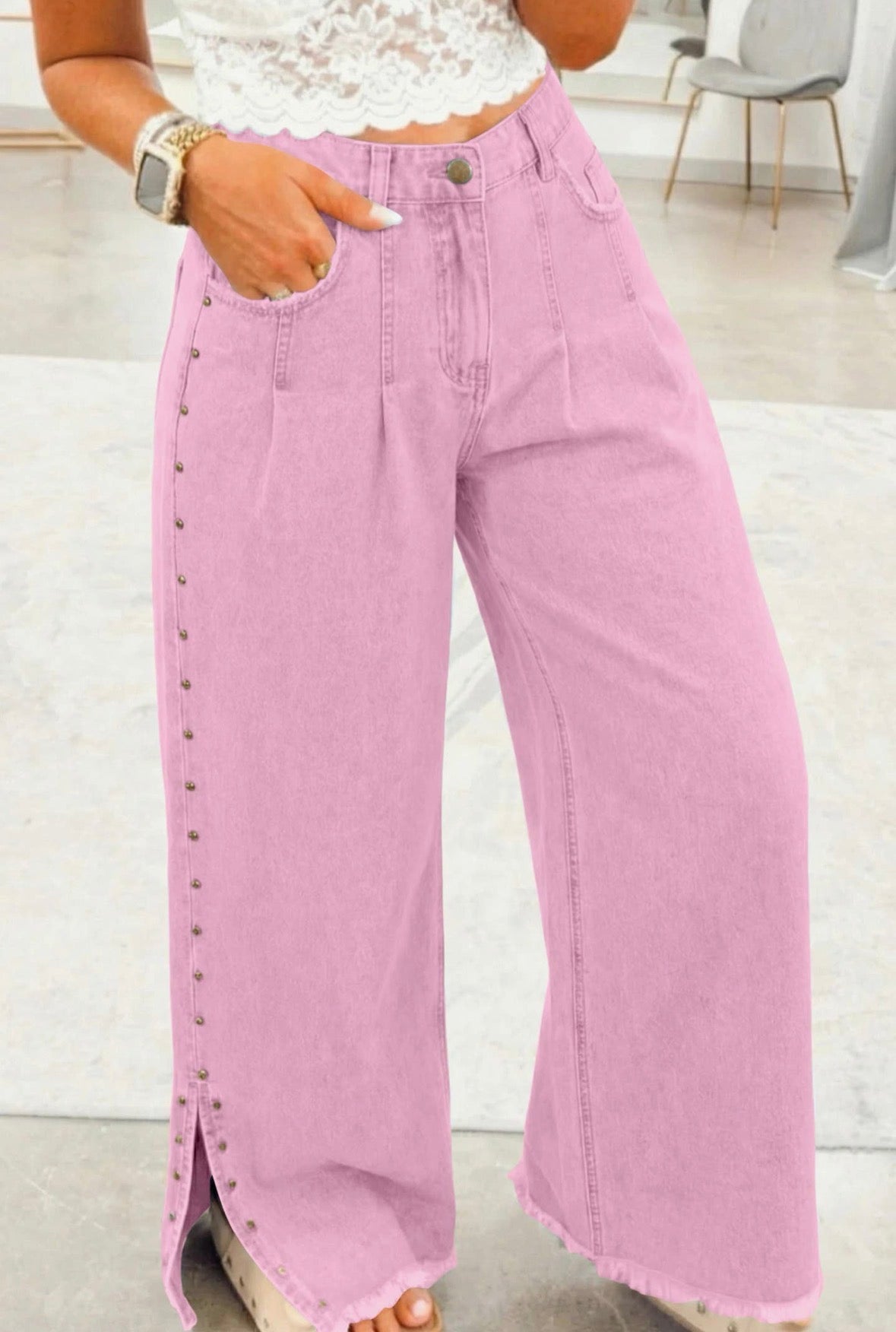 Beaded Side Detail Jeans