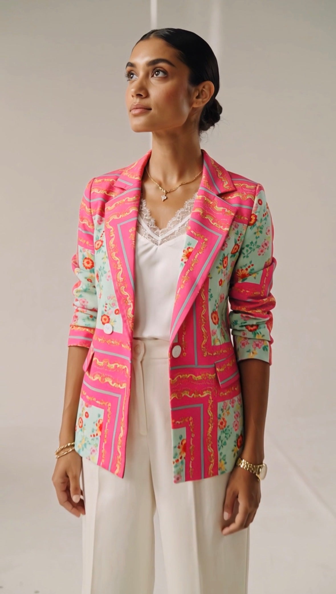 Floral Baroque Print Blazer