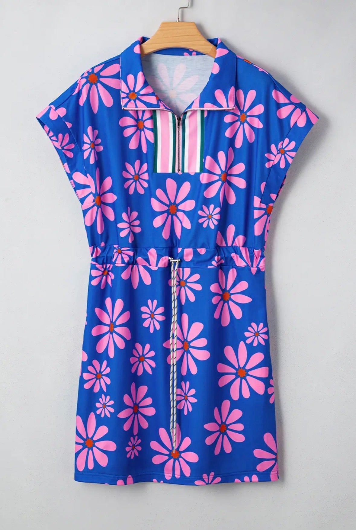 Blue Floral Mini Dress