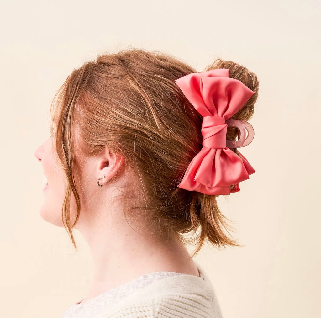 Satin Bow Claw Clip