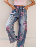 PRE-ORDER Floral Print Pull On Jeans