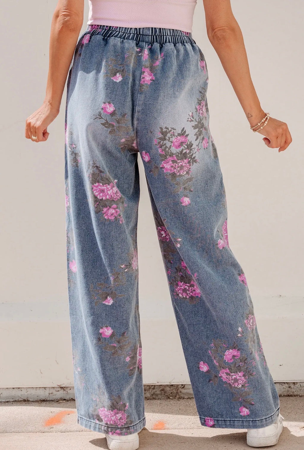PRE-ORDER Floral Print Pull On Jeans