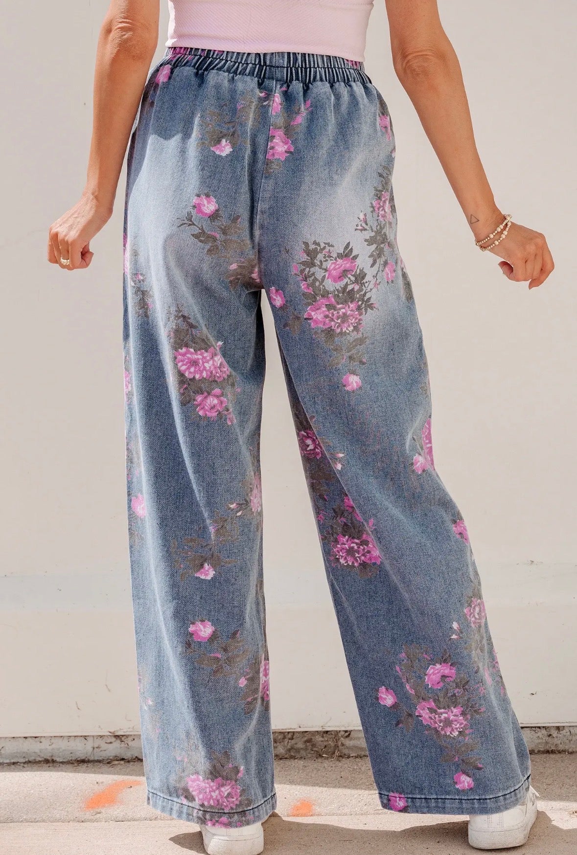 PRE-ORDER Floral Print Pull On Jeans