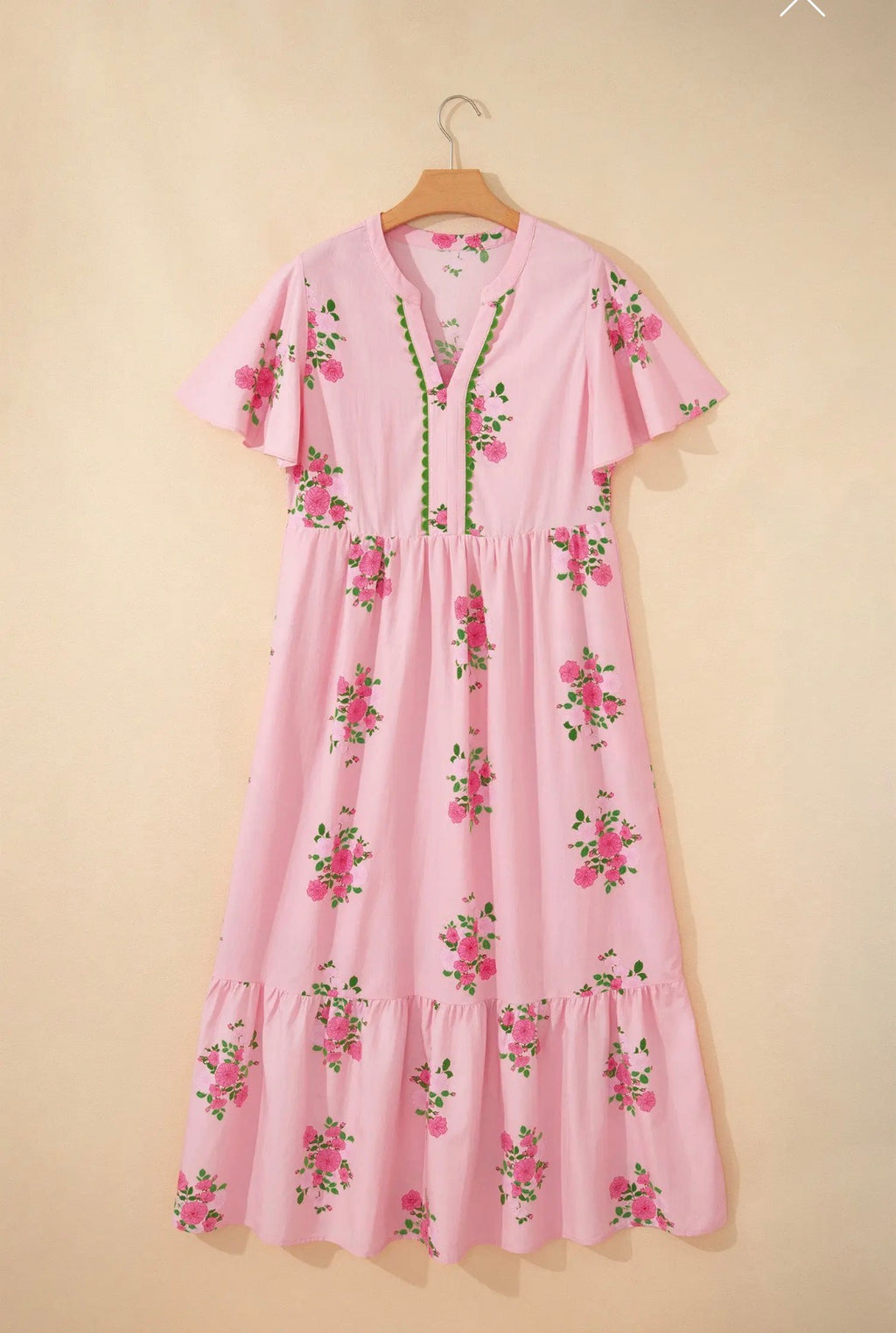 PRE-ORDER Floral Notched Neck Maxi Dress
