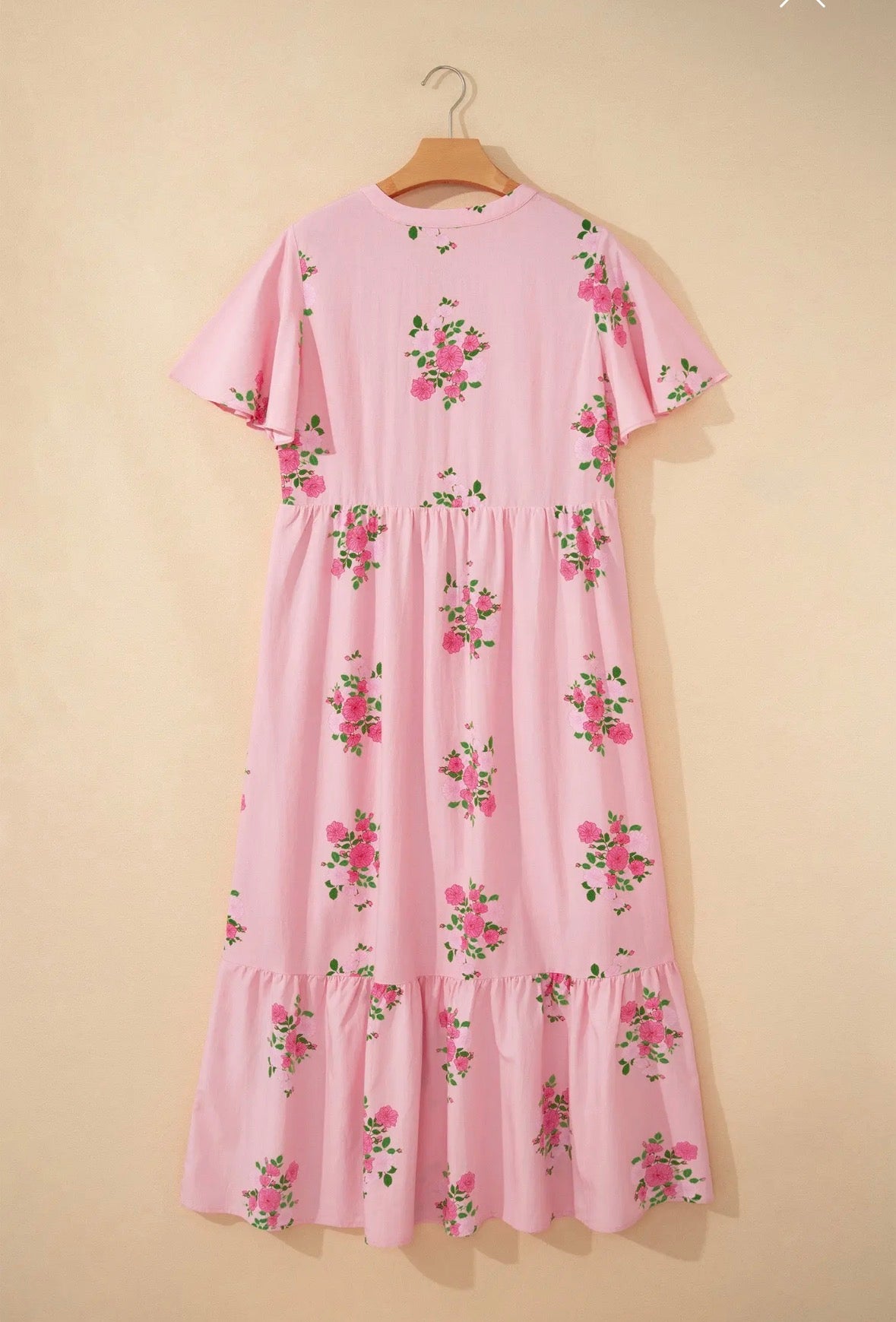 PRE-ORDER Floral Notched Neck Maxi Dress