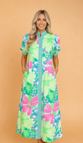 PRE-ORDER Floral Stripe trim Dress