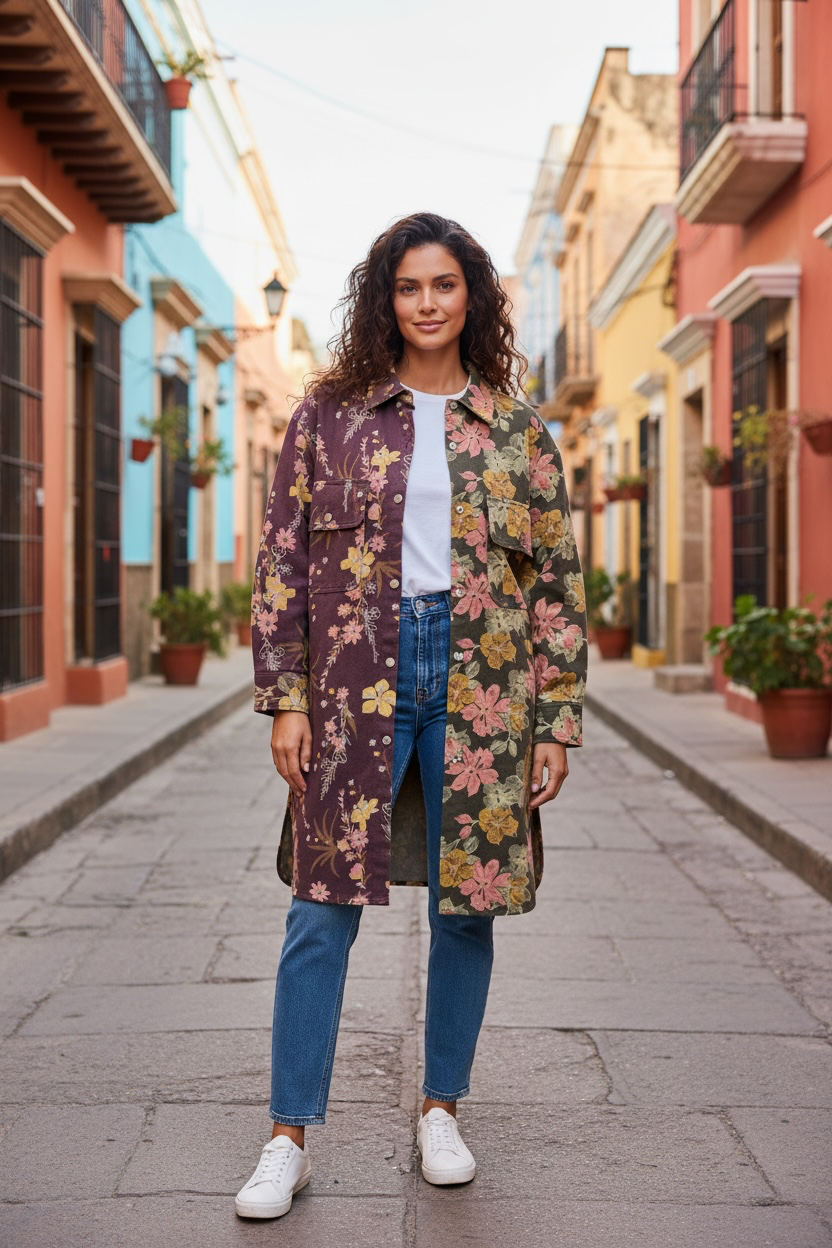 PRE-ORDER Mixed Floral Shirt Jacket